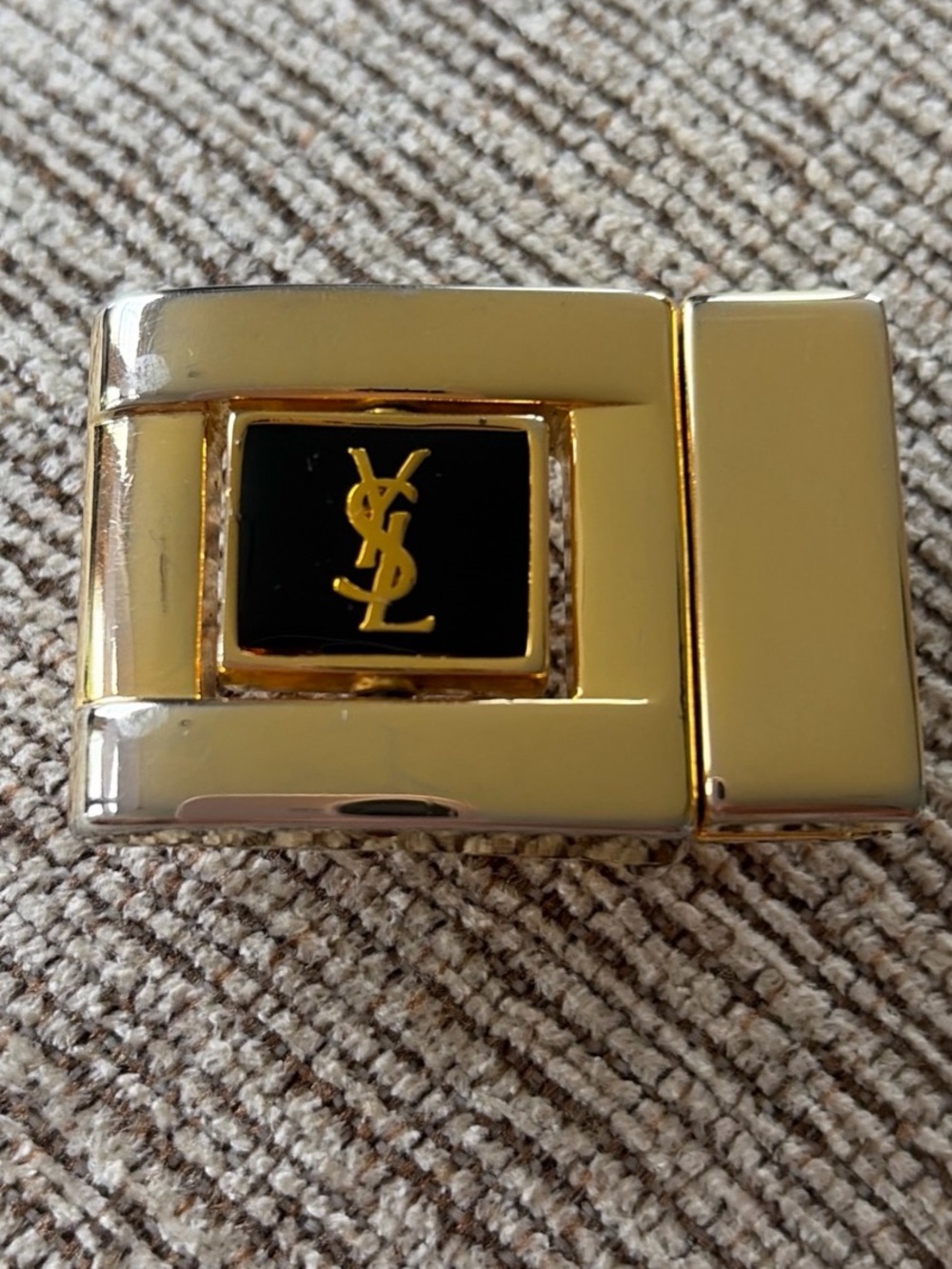 Yves Saint Laurent Belt Buckle Two Tone Replacement For Reversible 1” Belt Italy